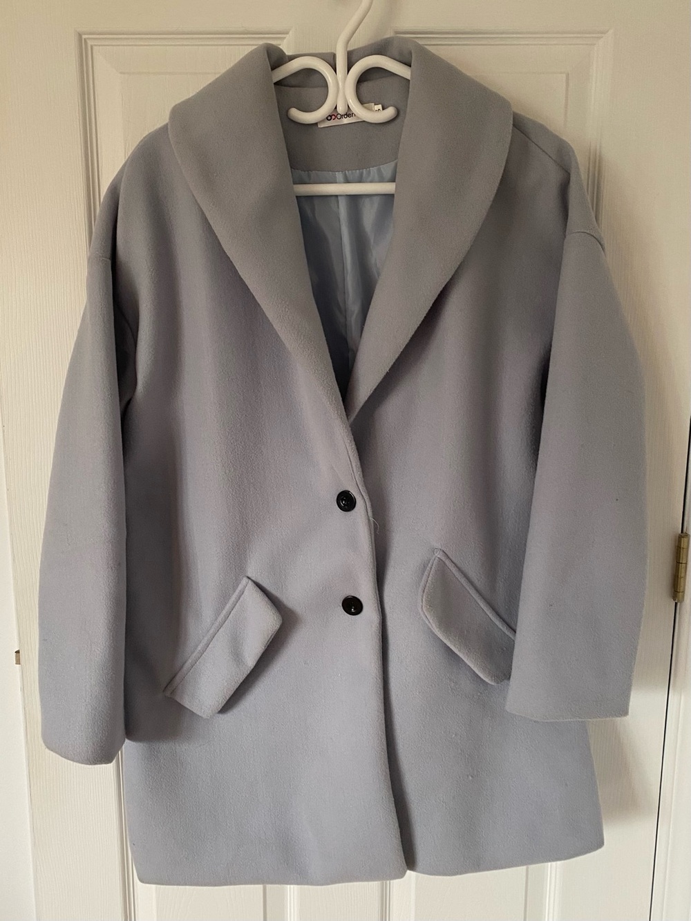 Slate blue Women's felted Coat - Classic oversize Jacket